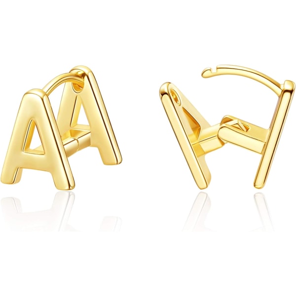 Initial Stud Øreringe til Kvinder 14K Guldbelagt 26 Bogstaver A-Z Ea
