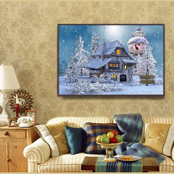 DIY 5D Diamantmaleri Kits, Glædelig Jul Fuld Bor Krystal