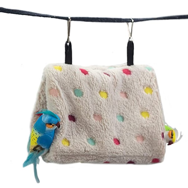 Fågelbo Triangulär Parakit Papegoja Hängmatta Polka Dot Mönster