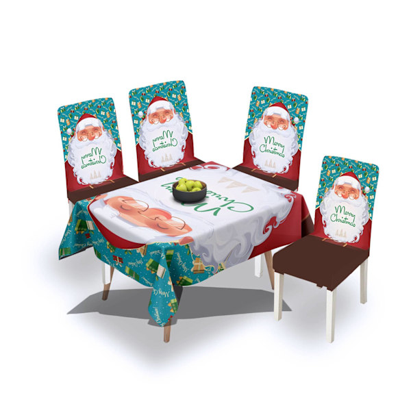 Julemandsstil juledekorativt bord og stol med elast