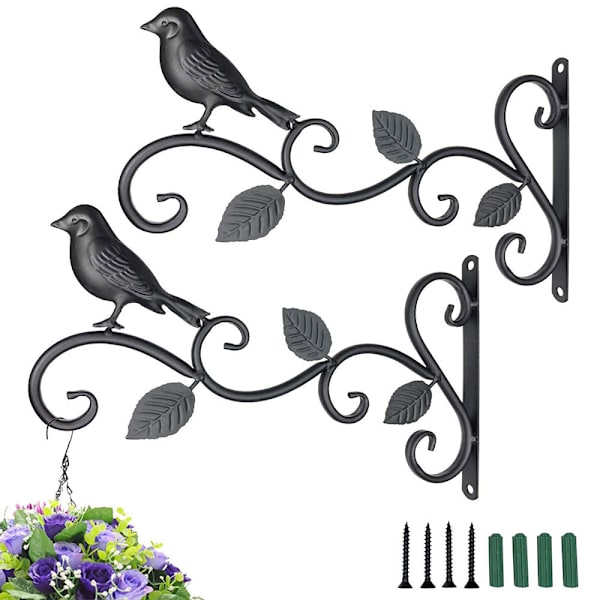 Veggkrok for planter Metall Blomsterpotteholdere Hagedekorasjon H