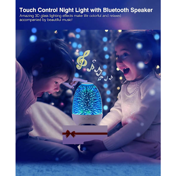 Bluetooth-högtalare nattlampor, 3D sänglampa touch-kontroll, Di