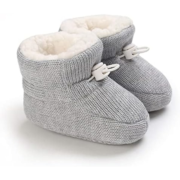 6-12 måneder forår Baby Vinter Varm Fleece Bootie, Nyfødt Non-Sl