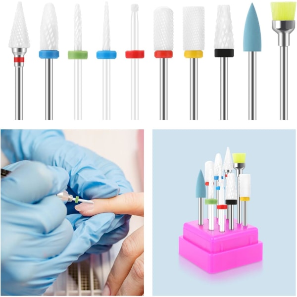 10 stk keramisk neglesett, neglesliper, profesjonell