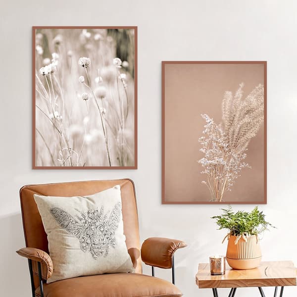 3 stykker rammeløse malerier Moderne Pampas græs planter Natur Lan