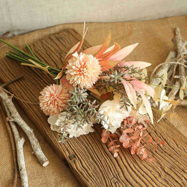 Kunstige blomster falske silkeblomsterbukett for hjemmedekorasjon