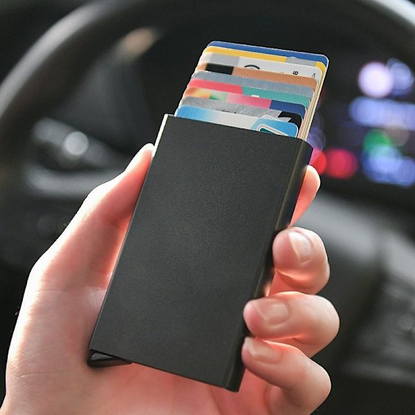Pop-Up-korthållare - Aluminiumfack skyddar (RFID-säker)