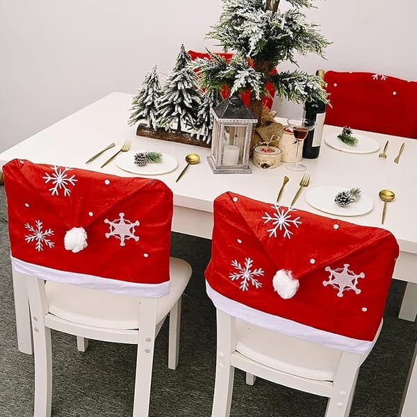 Julstolsöverdrag, 6 stycken julstolsöverdrag tomten