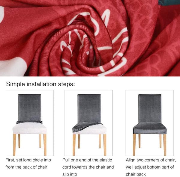 Stoltrekk Julemønster 2PCS Universal Stretch Spisestol