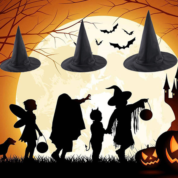Halloween Häxhattar, Fällbar Häxhatt Maskeradfest Cosplay