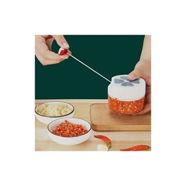 170 ml Mini manuell lökhackare med 2 böjda blad