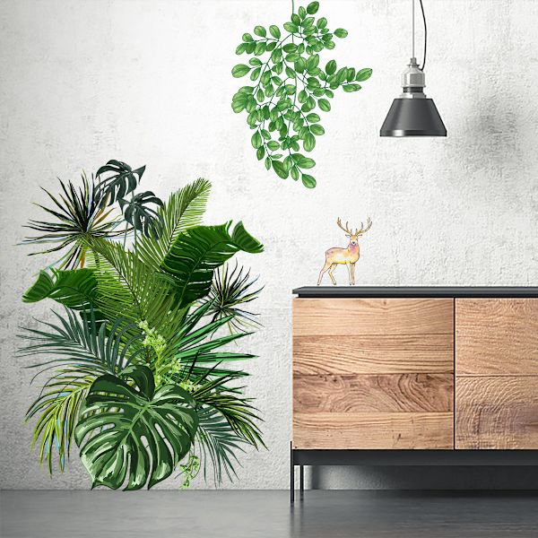 Bonsai växt väggdekaler, växt väggdekaler fyra 30x90cm, DIY
