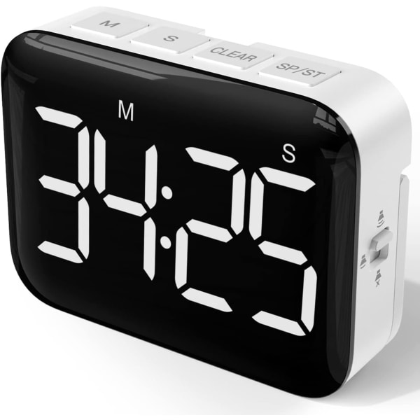 Digital køkkenur 4 tommer stort LED-display magnetisk timer med