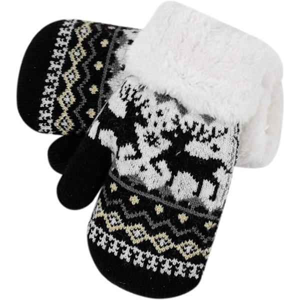 Barne Skigloves Vinterhansker Strikket Fortykket og Fleecefôr