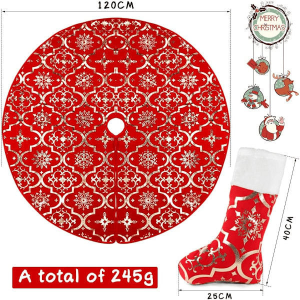 120CM Julgransmatta, Julgransmatta med Julstrumpa