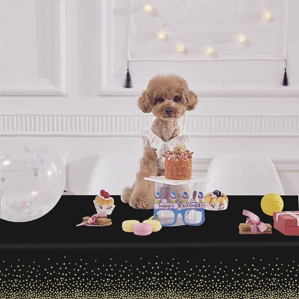 2 st guldprickig bordsduk, festdukar, 137x274 cm Rec
