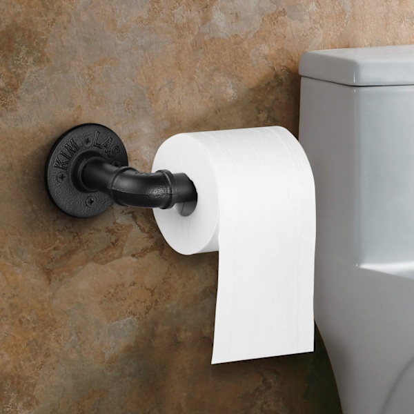 Retro industrielt smedejerns toiletpapirholder LED håndklædestang