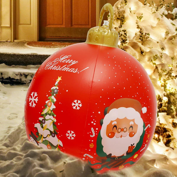(Santa+Tre) Julekuler, 23,6 tommer Stor Jule PVC Oppblåsbar
