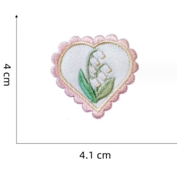 5 stk Kjærlighet Broderi Patch, Broderi Selvklebende Patches