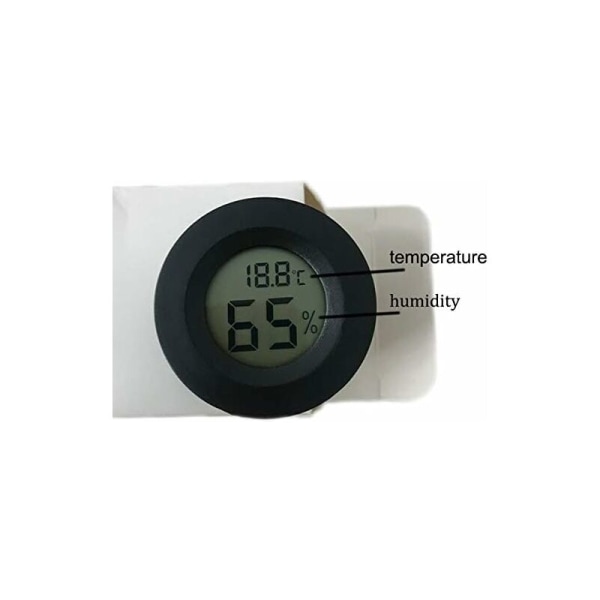 Mini 4,5 cm sort digitalt termometer hygrometer, digitalt LCD-display