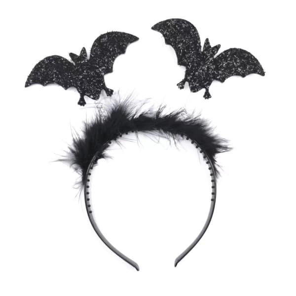 Svart flaggermushode for Halloween jentehodeboppers - flaggermuskostyme