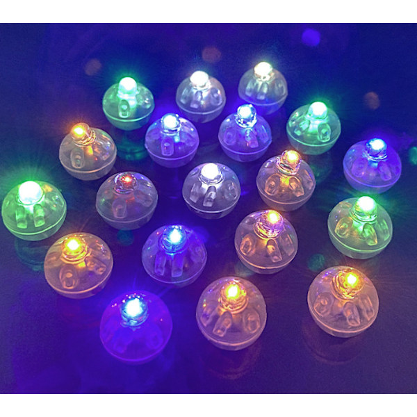 50 stk, mini LED-lys, ballonger, hvite LED-ballonglys, w