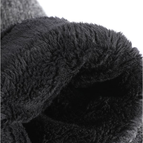Herre sorte cashmere handsker med tyndt for og kabeldesign, pl