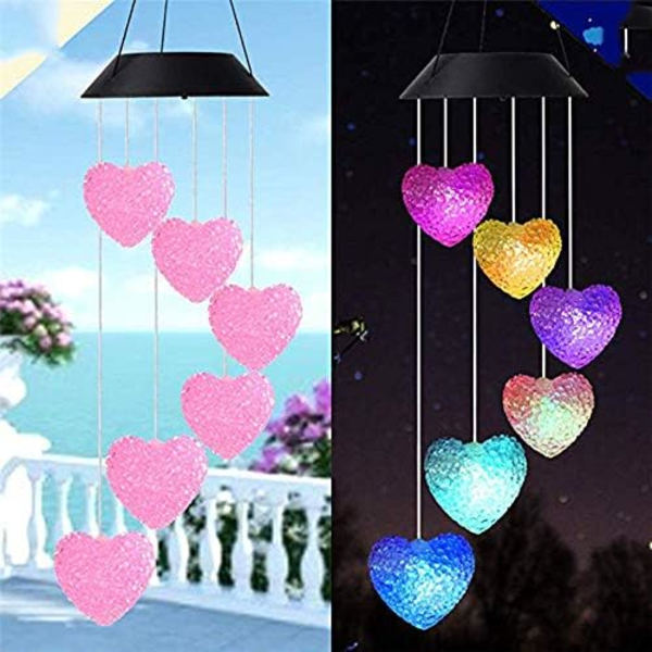 Fargeskiftende spiraler solcelledrevet LED-klokkespill hage romantisk Ou