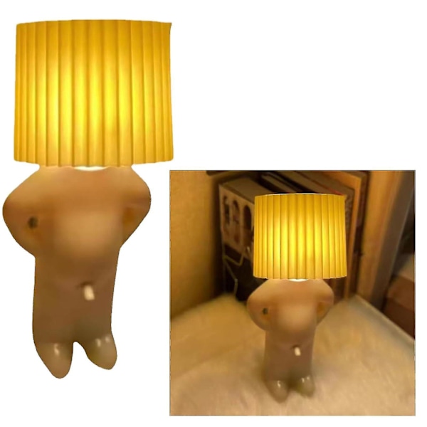 Gul, bordslampa för blyga män, kreativ bordslampa för stygga b