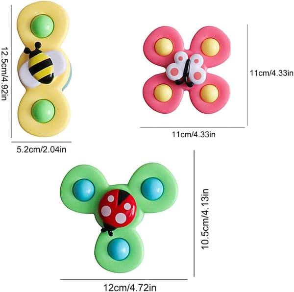 Barn Spinner Leksaker 3 PCS Sugkopp Topp Leksak Spinner Leksaker,Educ
