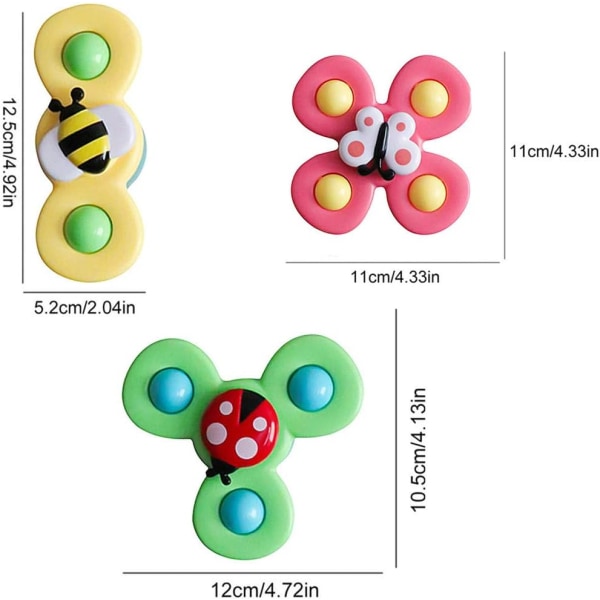 Børnespinnerlegetøj 3 stk. sugekop top legetøj spinnerlegetøj,Educ