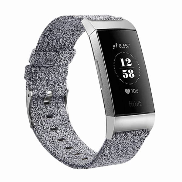 Fitbit Charge 3/4 armbånd lerret Grå (L)