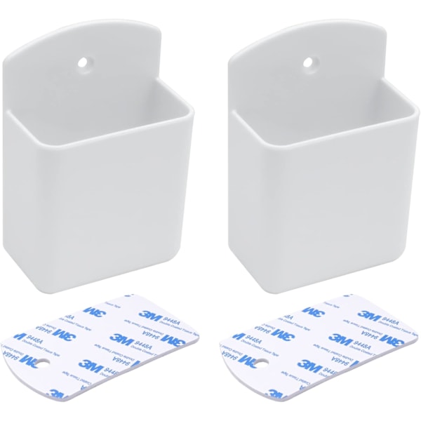 (Vit) Fjärrkontrollväggfäste, 2-pack Självhäftande