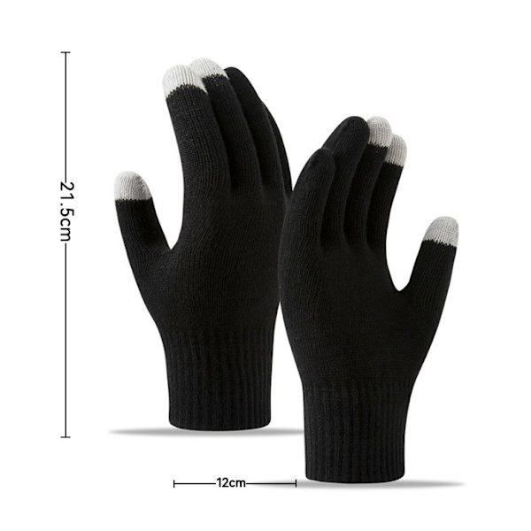Lysegrå vinter touchscreen handsker stretch strik touchscreen handsker