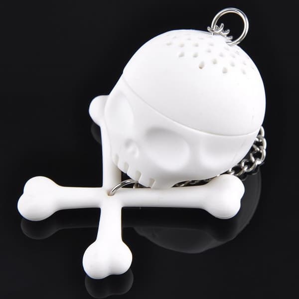 1 stk Hvit Skalleformet Temaker Silikon Te Sil Skull Bone S