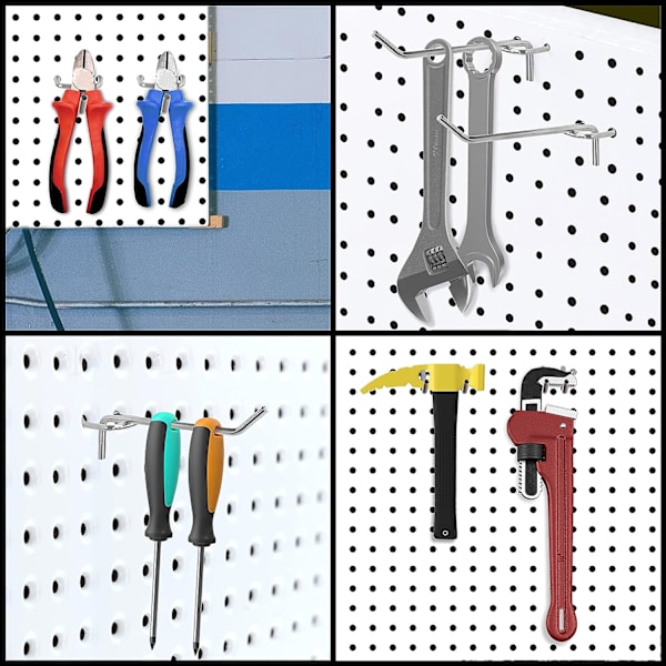Stålpinneveggkroker (50 stk.) - 10 cm - Metallskrivebordpinneveggkrok