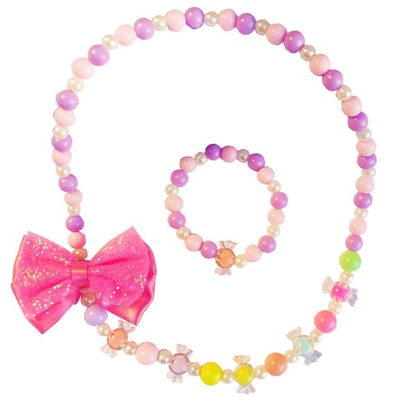 Perlekjede og perle armbånd for barn, 6 sett, små jenter
