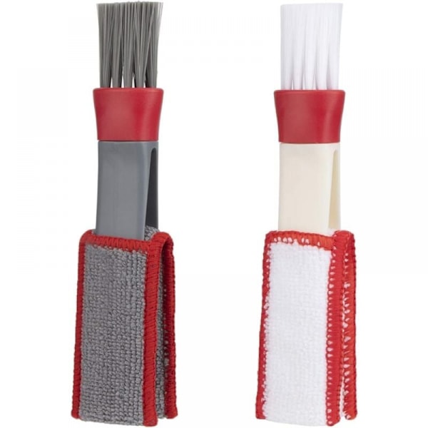 2 st Bil Luftventil Rengöringsborste Mikrofiber Rengöringsmedel för Fönsterluckor