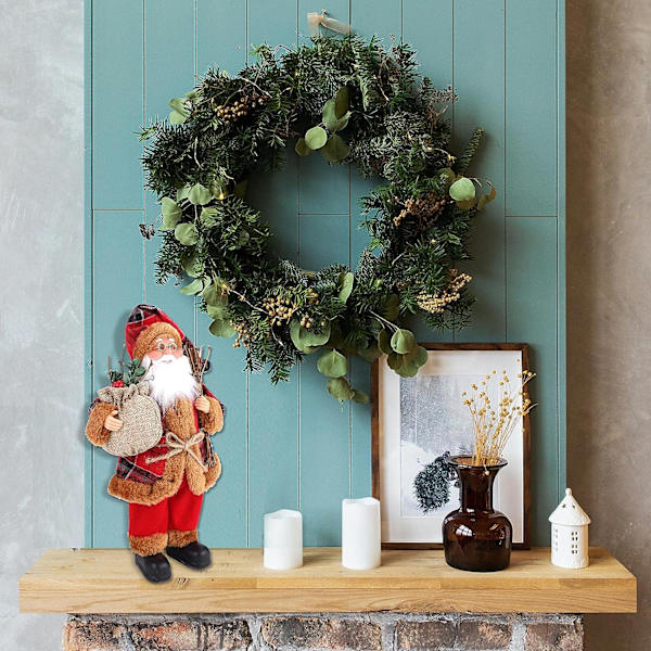 Mini stående julemand figur 32cm traditionel rød julepynt