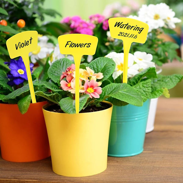 (Gul) 30 stk. 26,5 cm store plastikplantelabels, haveetiketter M