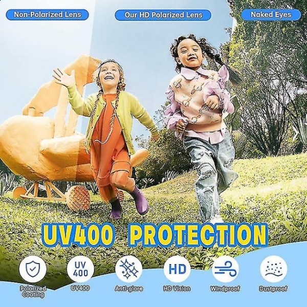 C12 Polariserede Cykelsolbriller til børn, UV400 beskyttelse Justerbar