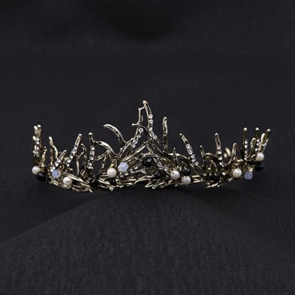 1 stk Vintage prinsesse tiara, guldbladperle tiara til bryllup, Br