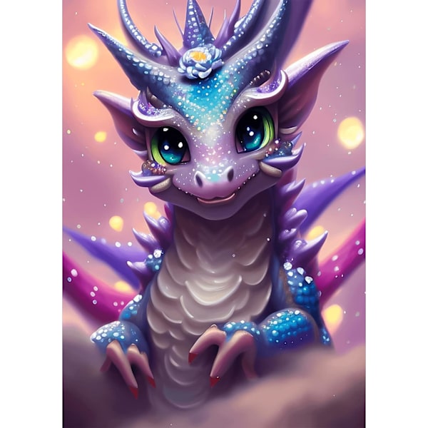 Aikuisten timanttimaalaus, Baby Dragon Diamond Painting 5D Full Drag