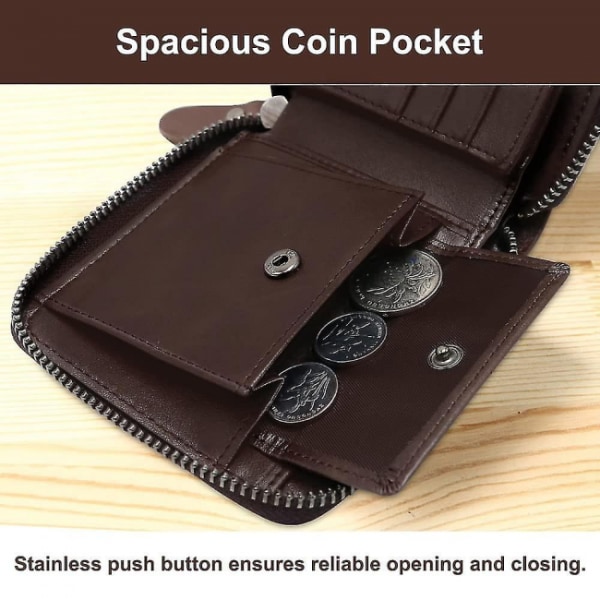 Smal plånbok, Minimalistisk plånbok i äkta läder för herr, Rfid Blo