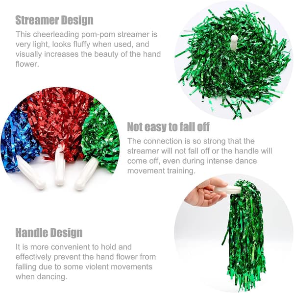 6 stk. Cheerleading Pompoms Multicolor Farvede Cheerleader Pomp