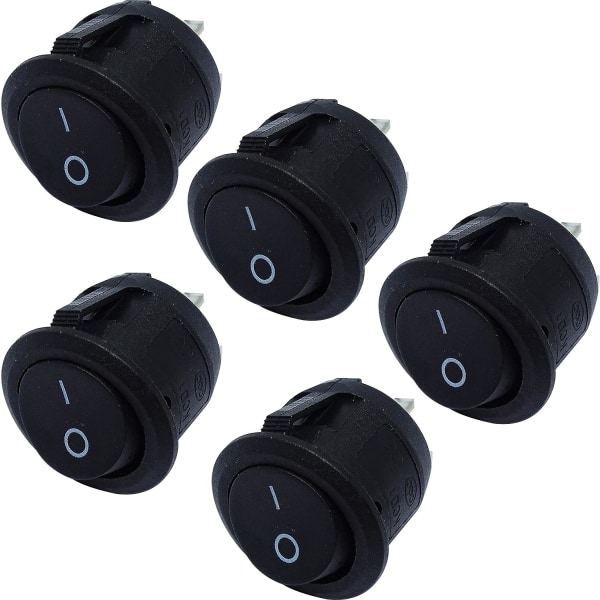 5x round rocker switch, ON-OFF position, lockable with self-locki