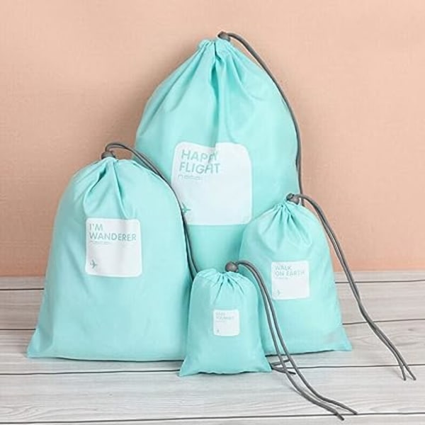 Bagasjeromorganiserere, 4 forskjellige størrelser 8 PCS vanntett snor
