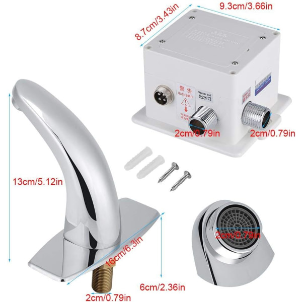 Berøringsfri automatisk vandhane, sensor vandhane, badeværelses vandhane, Motio