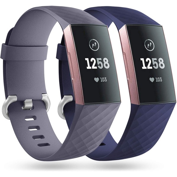 2-pakning med kompatible erstatningsreimer for Fitbit Charge 3/Fitbit C