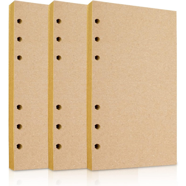 A5-påfyllnadsblad, 3-pack påfyllnadsblad, kraftpapper, 6 hål f